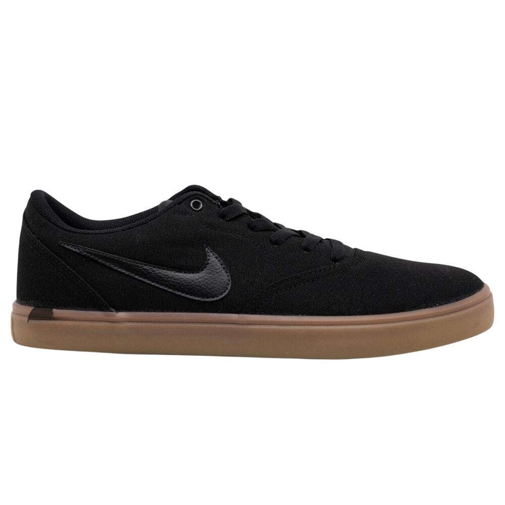 Nike SB Check Solar Mens 12 Canvas Triple Black Skater Shoe Sneaker casual New